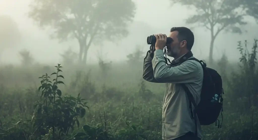Birdwatching in the morning at Bardia