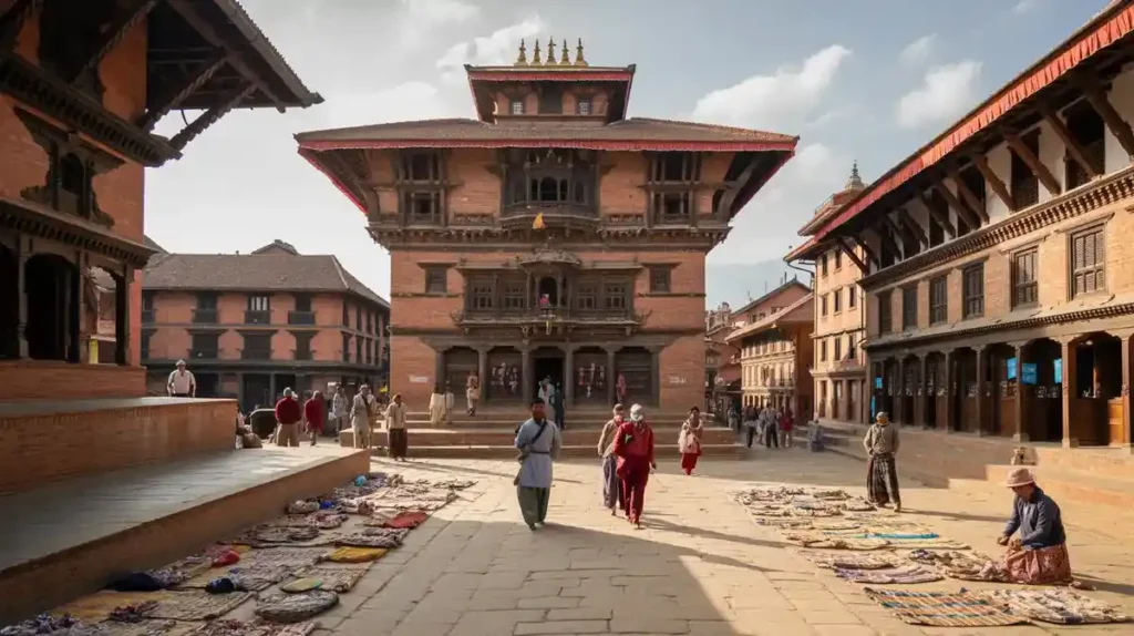 Bhaktapur Durbar Square with historic palaces and local artisans