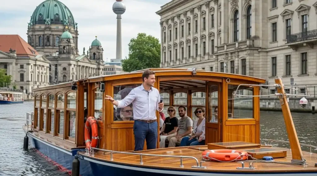 Historic Berlin boat with live tour guide on the Spree