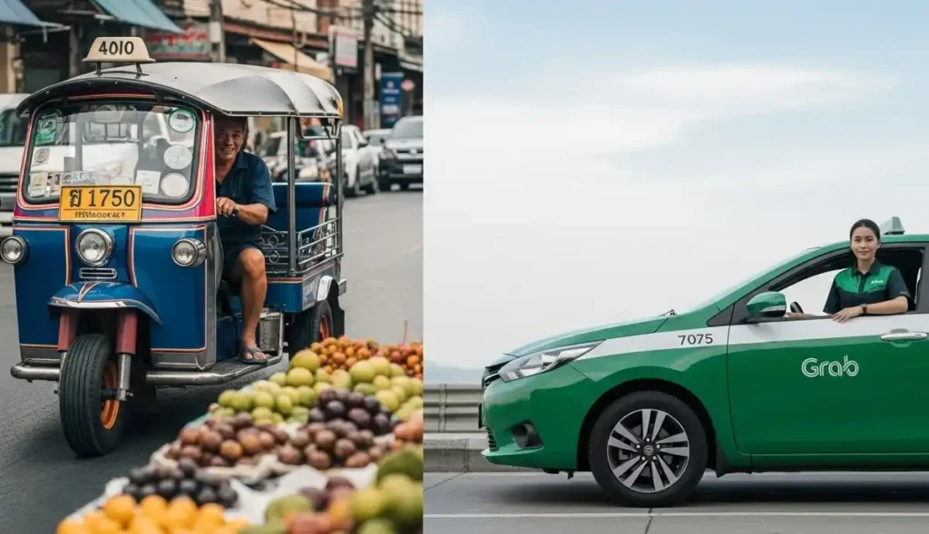 Traditional vs app-based transport in Cambodia