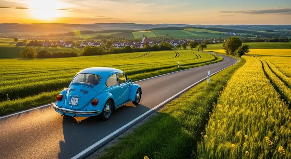 Scenic drive from Budapest to Prague