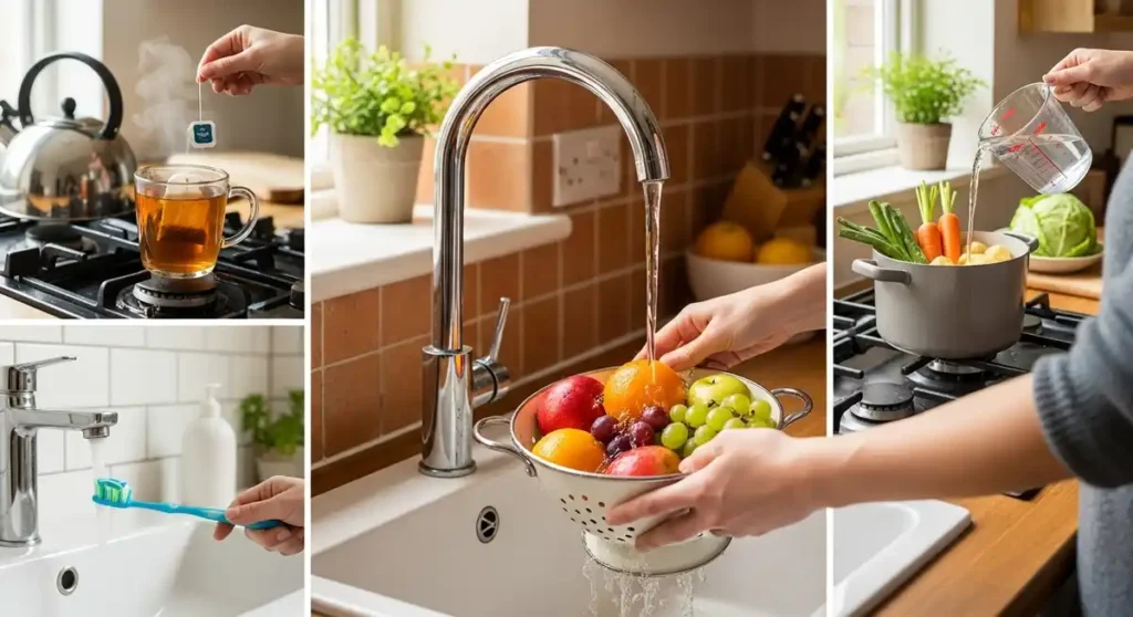 Daily uses of Dublin tap water like cooking, brushing teeth, and making tea.