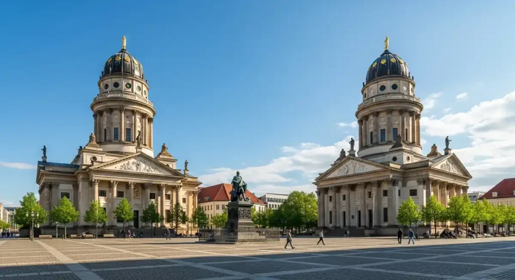 Gendarmenmarkt square with twin churches